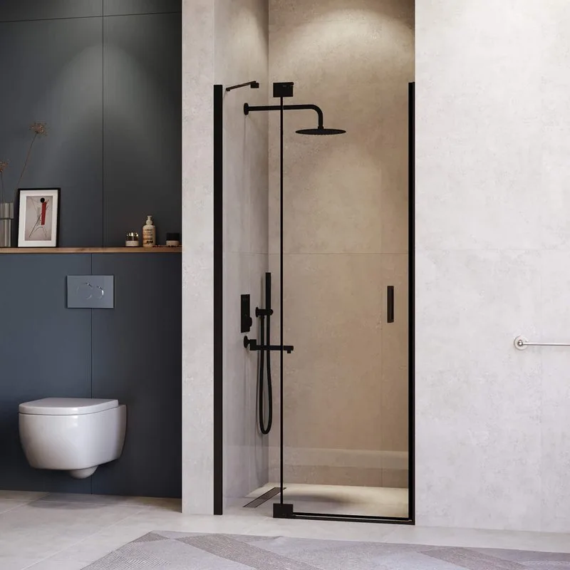 Душевая дверь в нишу RGW Hotel HO-014-B 1200х2000 профиль черный, стекло прозрачное Sancos — официальный сайт