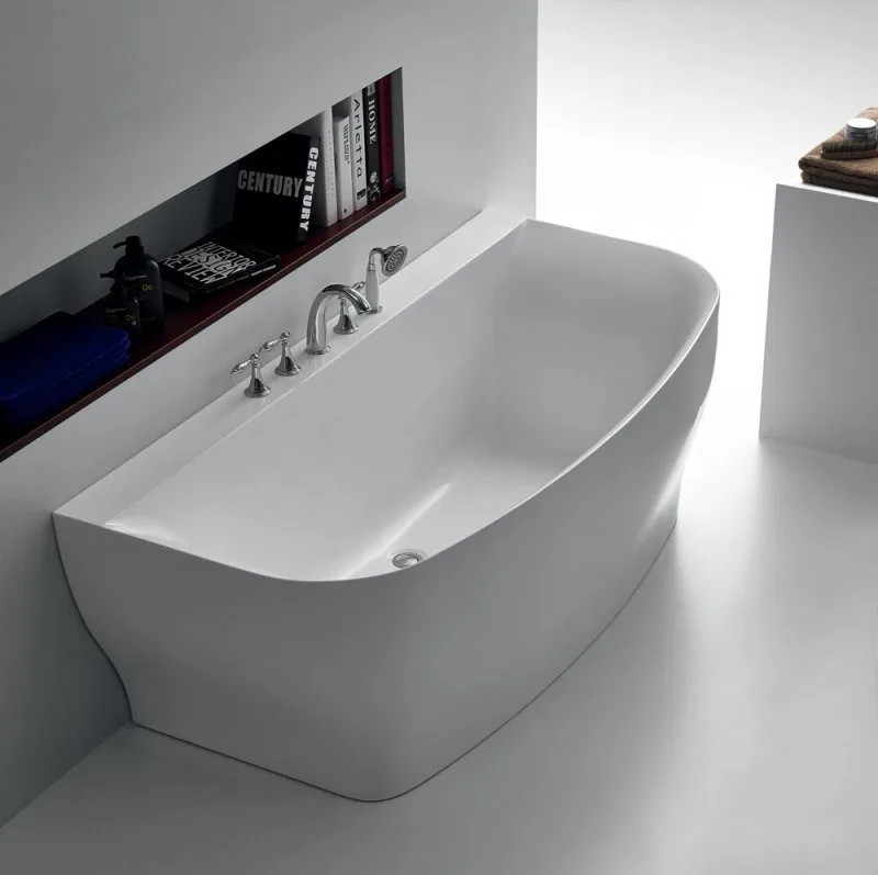 Акриловая ванна BelBagno BB74-1650-W0 165x80 см, пристенная, белая, на ножках, с донным клапаном Sancos — официальный сайт
