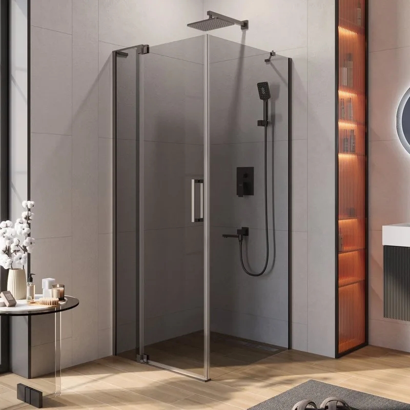 Душевой уголок Cezares Slider AH 1 90-70/80 GRIGIO GM профиль оружейная сталь, стекло серое Sancos — официальный сайт