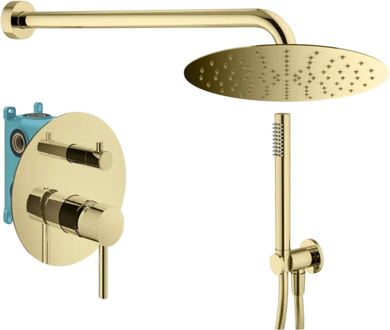 Душевой комплект Plumberia Selection Ixo KITXO18OR, С ВНУТРЕННЕЙ ЧАСТЬЮ, золото 24к Sancos — официальный сайт