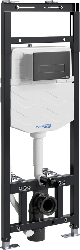 Система инсталляции для унитазов Wasserkraft Alme 15TLT.010.ME.MB03, с кнопкой смыва матовой черной Sancos — официальный сайт
