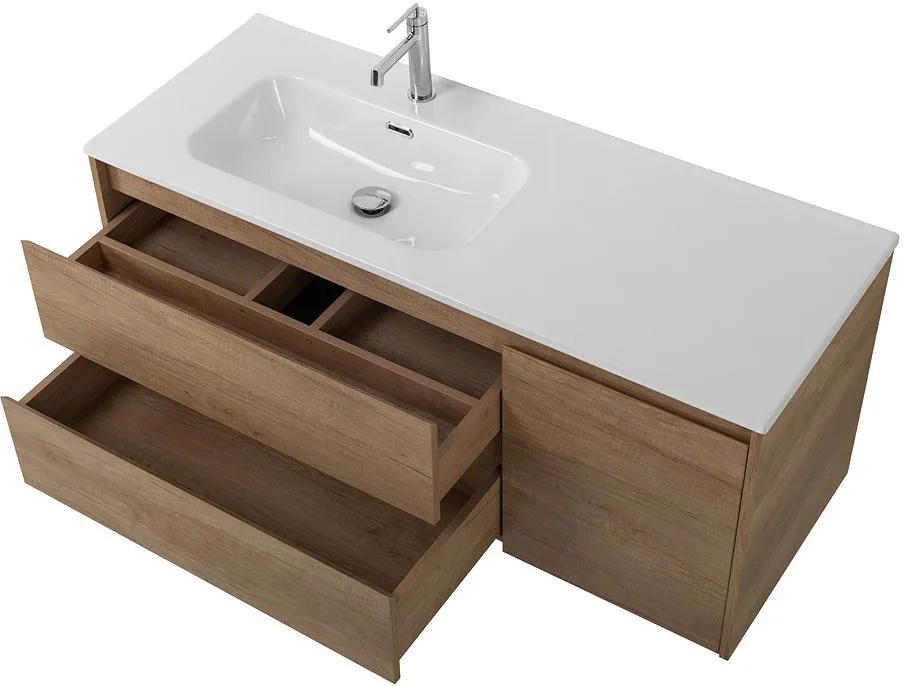 Тумба под раковину без столешницы BelBagno Kraft 120 L, 2 ящика, дверца, rovere nebrasca nature Sancos — официальный сайт