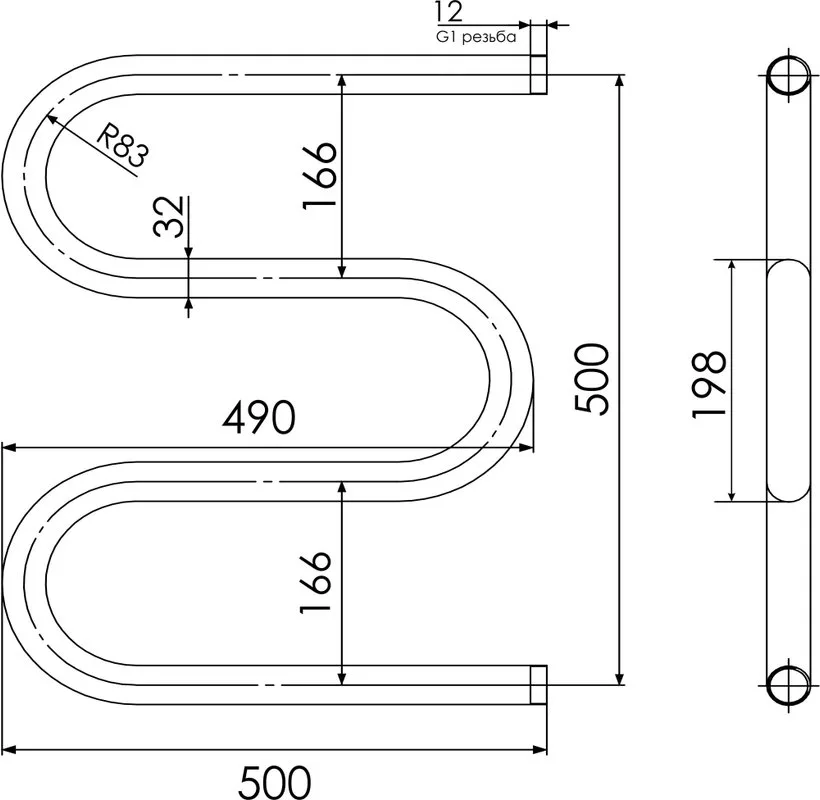 Полотенцесушитель водяной Indigo M MW50-50 Sancos — официальный сайт
