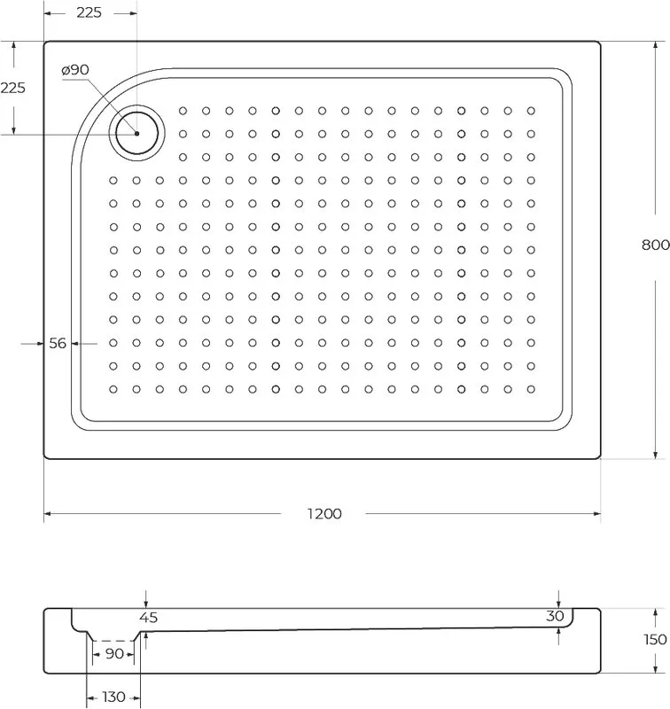 Поддон для душа BelBagno Tray 120х80 L с сифоном Sancos — официальный сайт