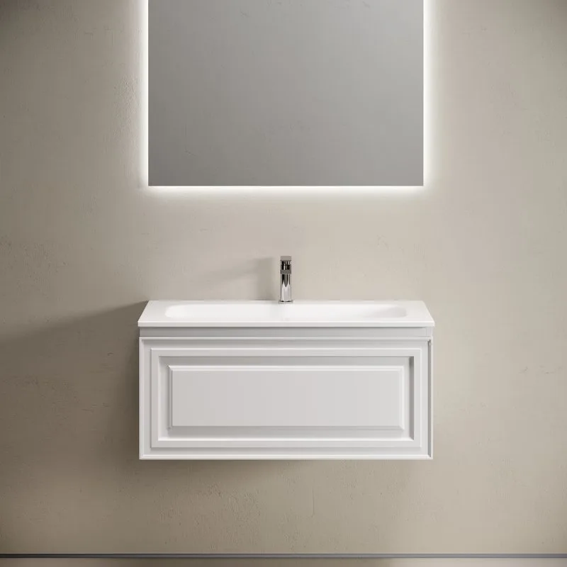 Тумба с раковиной Sancos Very 90 подвесная, bianco, раковина СN7019 Sancos — официальный сайт