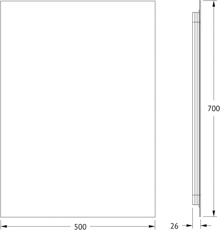 Зеркало Defesto Glow DF 2514 50х70 с LED-подсветкой, 3000 K, без выключателя