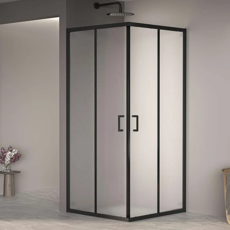 Душевой уголок RGW Passage PA-030B 80x80 см, профиль черный, стекло матовое Sancos — официальный сайт