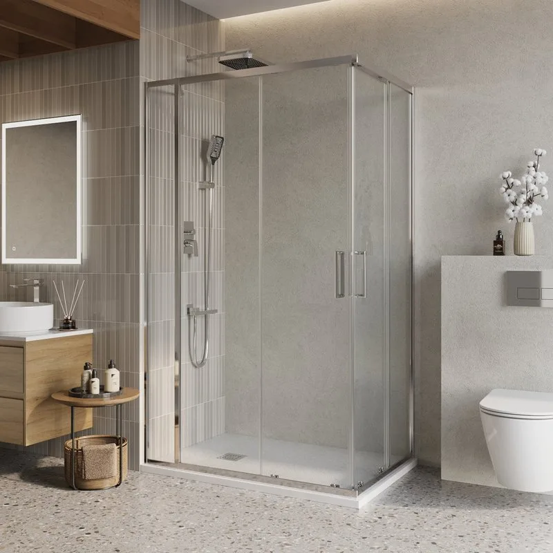 Душевой уголок BelBagno Luce AH-21-130/100-C-Cr профиль хром, стекло прозрачное Sancos — официальный сайт