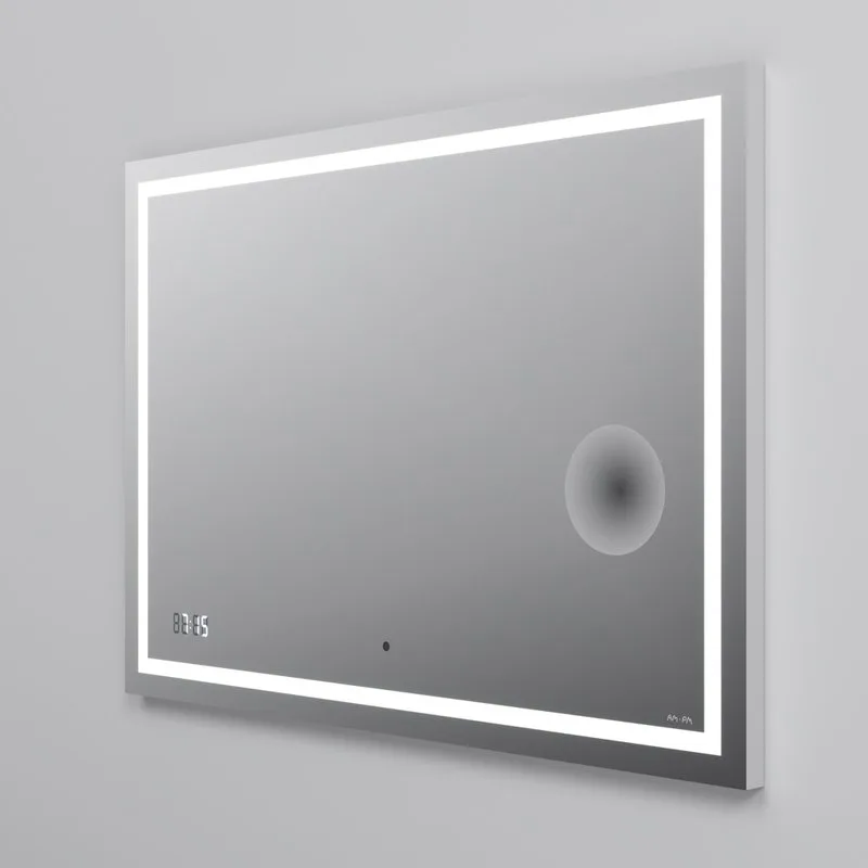 Зеркало AM.PM Gem 100 с LED-подсветкой, часами и косметическим зеркалом Sancos — официальный сайт
