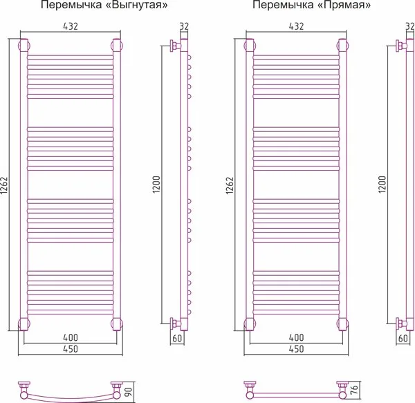 Полотенцесушитель водяной Сунержа Богема + 120x40 выгнутая Sancos — официальный сайт