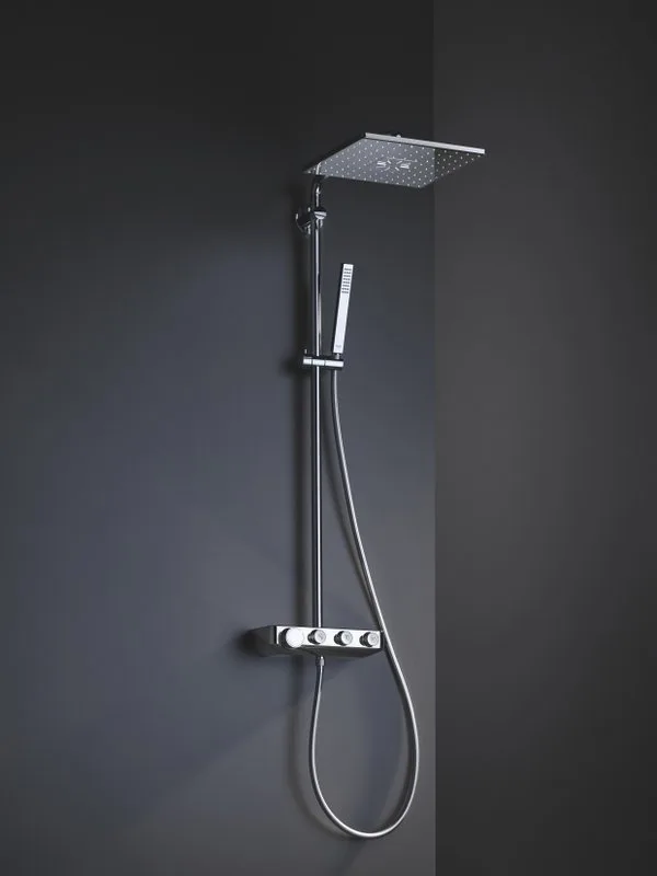 Душевая стойка Grohe Euphoria SmartControl 310 Duo Cube 26508000, с термостатом Sancos — официальный сайт