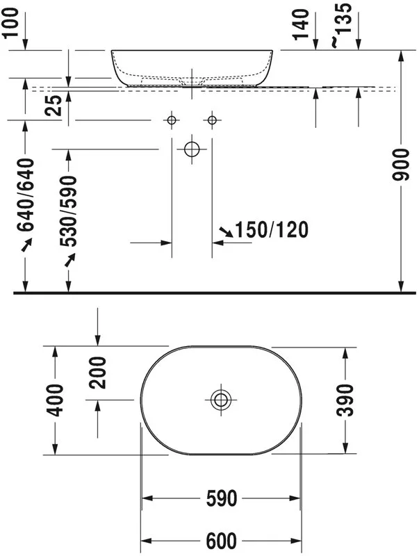 Накладная раковина Duravit Luv 0379600000 60см Sancos — официальный сайт
