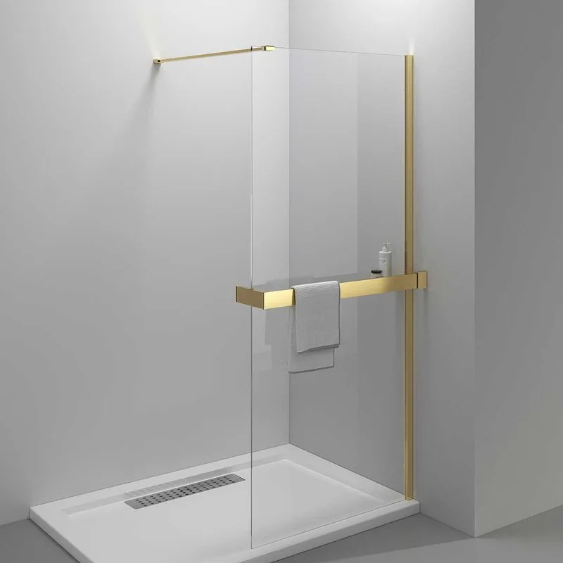 Душевая перегородка Vincea Walk-in HR VSW-4HR100CLG 100 см, профиль брашированное золото, стекло про Sancos — официальный сайт
