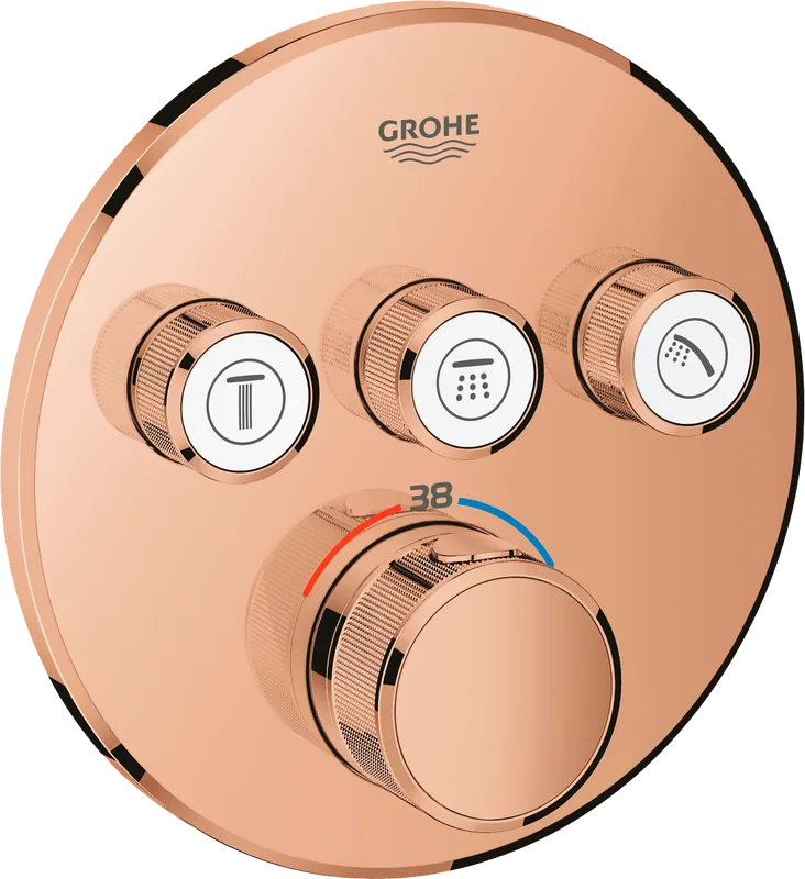 Термостатический смеситель встраиваемый Grohe Grohtherm SmartControl 29121DA0 для душа, теплый закат Sancos — официальный сайт
