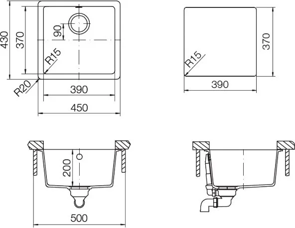 Мойка кухонная Schock Soho 700362U 50 (N-100S) Cristadur магма Sancos — Оригинал