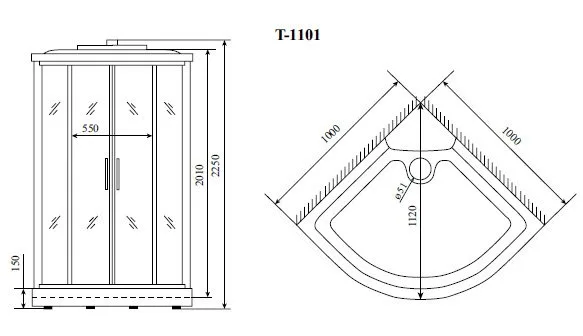 Душевая кабина Timo Standart T-1101, с сиденьем Sancos — официальный сайт