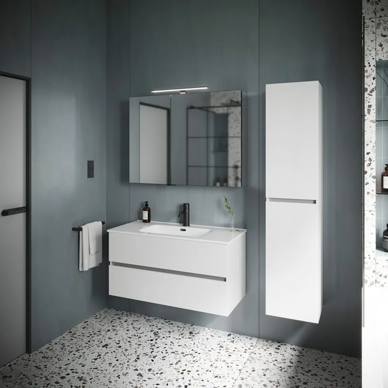 Тумба с раковиной Sancos Urban 100 см белый глянец Sancos — официальный сайт