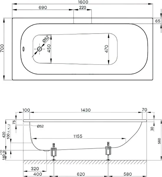Стальная ванна Bette Form 160x70 см, встраиваемая, с шумоизоляцией Sancos — официальный сайт