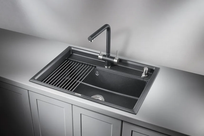 Мойка кухонная Granula Kitchen Space 7301, черный Sancos — официальный сайт