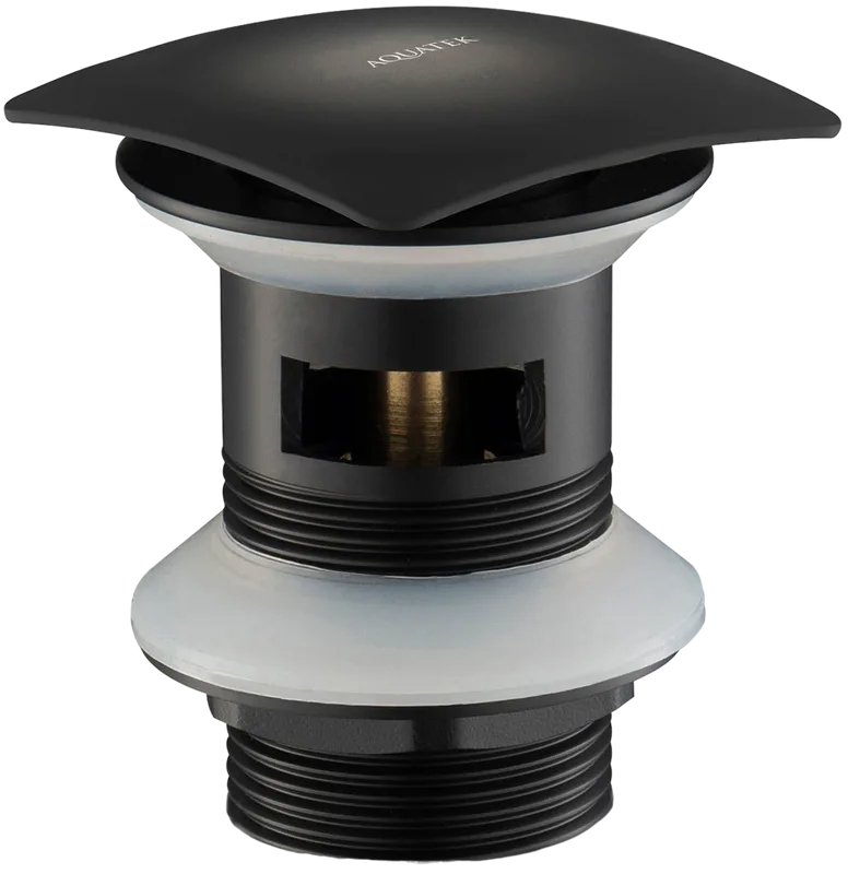 Донный клапан для раковины AQUATEK AQ6004MB с переливом, матовый черный Sancos — официальный сайт