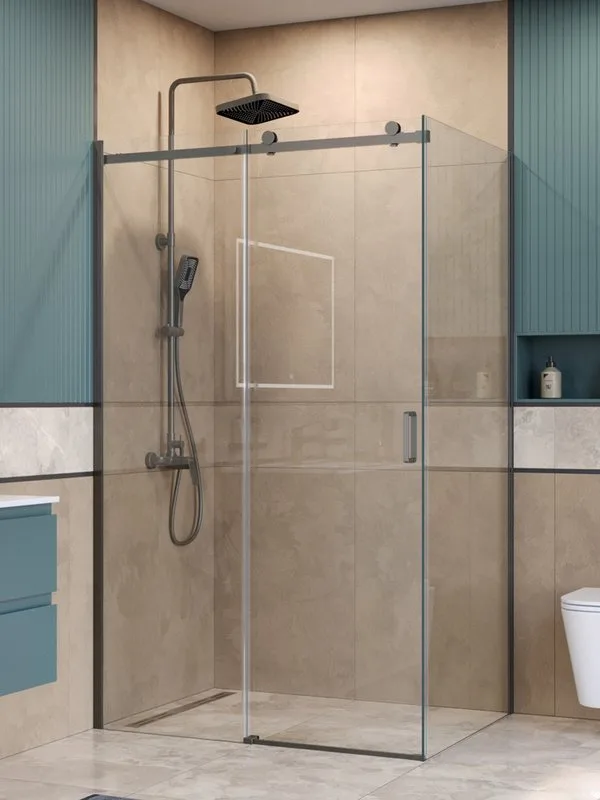 Душевой уголок BelBagno Soft Close-2 AH-1-130/90-C-GM профиль оружейная сталь Sancos — официальный сайт