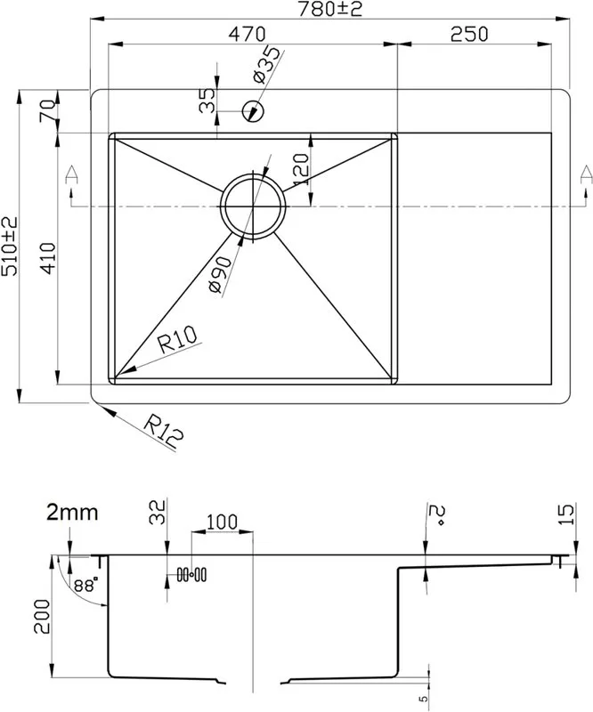 Мойка кухонная Zorg Light R 780510-L Grafit Sancos — официальный сайт