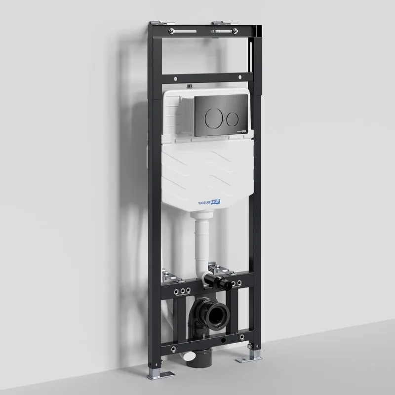 Система инсталляции для унитазов Wasserkraft Alme 15TLT.010.ME.PB02, с кнопкой смыва черной Sancos — официальный сайт