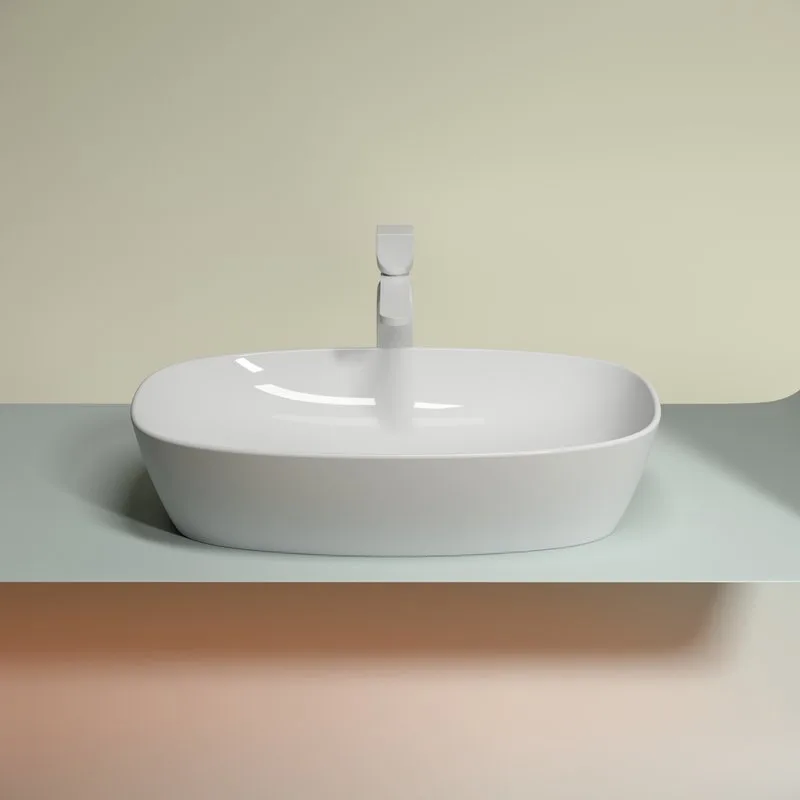 Накладная раковина Ceramicanova Element CN6049 белая глянцевая Sancos — официальный сайт