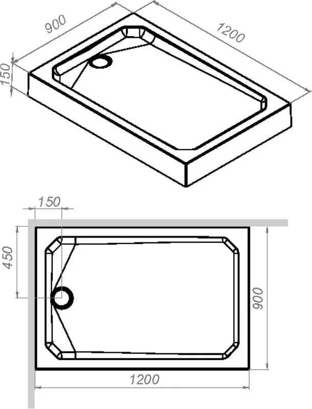Поддон для душа AM.PM Gem W90T-404-12090W 120x90 Sancos — официальный сайт
