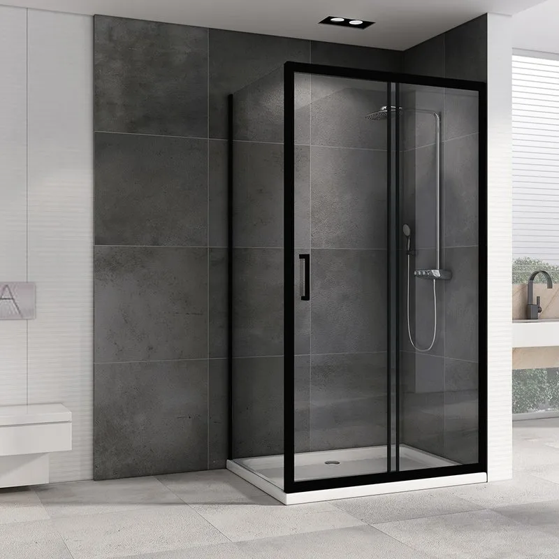 Душевой уголок Abber Schwarzer Diamant AG30150B5-S80B5 150x80, профиль черный, стекло прозрачное Sancos — официальный сайт