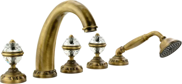 Смеситель на борт ванны Migliore Cristalia 18581, бронза Sancos — Оригинал