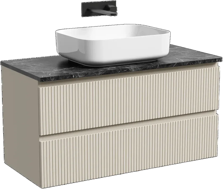 Тумба с раковиной Sancos Snob T 100 см, beige soft, столешница черный мрамор, раковина CN6011 Sancos — официальный сайт