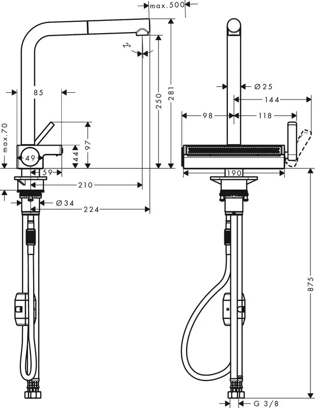 Смеситель для кухни Hansgrohe Aquno Select M81 73836000 хром Sancos — официальный сайт