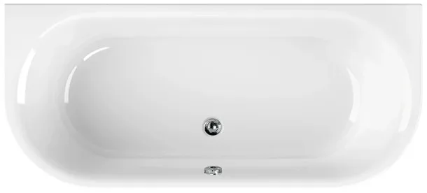 Акриловая ванна Cezares Metauro wall 180-80-40-W37 без опоры 180x80 см, пристенная, белая, овальная Sancos — Оригинал
