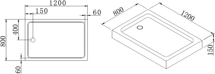 Поддон для душа Cezares Tray TRAY-A-AH-120/80-15-W0 Sancos — официальный сайт