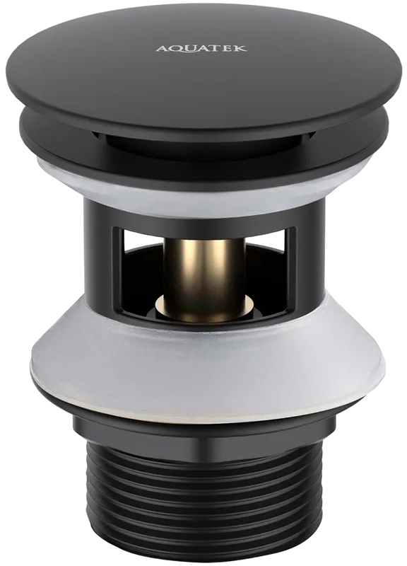 Донный клапан для раковины AQUATEK AQ6002MB с переливом, матовый черный Sancos — официальный сайт
