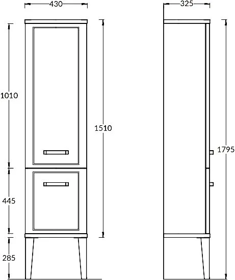 Шкаф-пенал для ванной KERAMA MARAZZI Pompei 150 черный глянцевый Sancos — официальный сайт