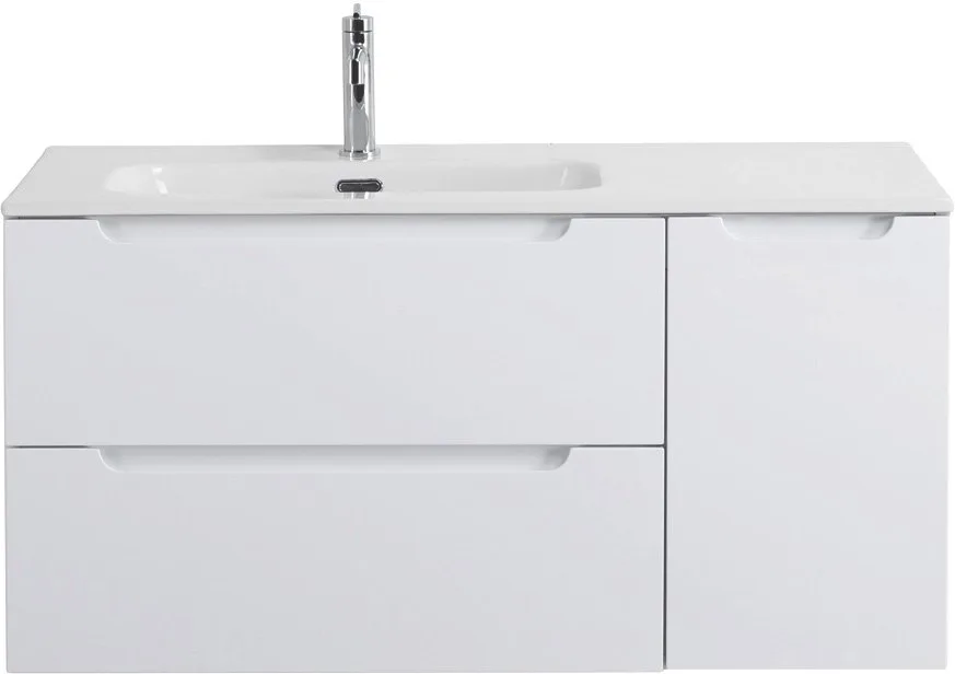 Тумба под раковину без столешницы BelBagno Etna 100 L 2 ящика, дверца, bianco lucido Sancos — официальный сайт
