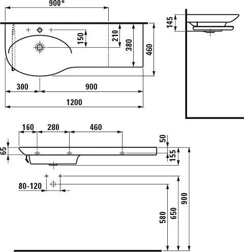 Мебельная раковина Laufen Palace 8.1670.6.000.104.1 L Sancos — официальный сайт