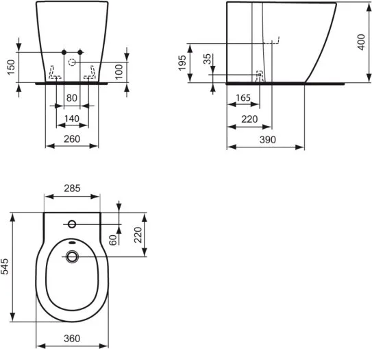 Биде напольное Ideal Standard Connect E799501 Sancos — официальный сайт