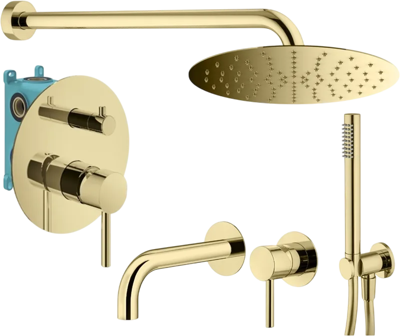 Комплект для ванной Plumberia Selection Ixo KITXO18OR210 С ВНУТРЕННЕЙ ЧАСТЬЮ, золото 24к Sancos — официальный сайт