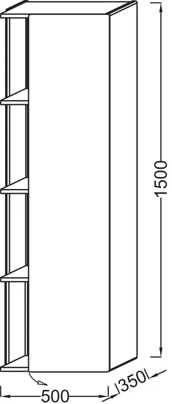 Шкаф-пенал для ванной Jacob Delafon Terrace EB1179D R, белый лак Sancos — официальный сайт