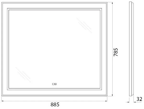 Зеркало BelBagno Kraft SPC-KRAFT-885-785-TCH-WARM-NERO черное, с подогревом Sancos — официальный сайт