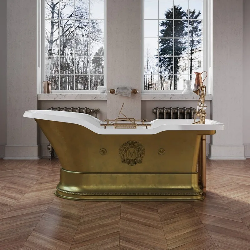 Ванна из искусственного камня Migliore Impero 26173 180x85 см, отдельностоящая, с ручками, со сливом Sancos — официальный сайт