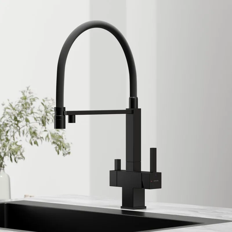 Смеситель для кухни Sancos Moro SC4006MB с гибким изливом, черный матовый Sancos — официальный сайт