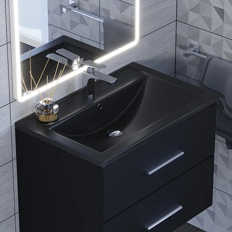 Мебельная раковина Uperwood Foster Quartz 291030035 70 см, матовая черная, космос Sancos — официальный сайт