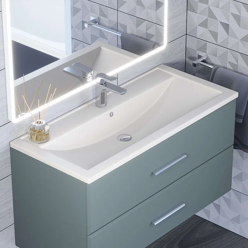 Мебельная раковина Uperwood Foster Quartz 291030044 100 см, матовая белая, жасмин Sancos — официальный сайт