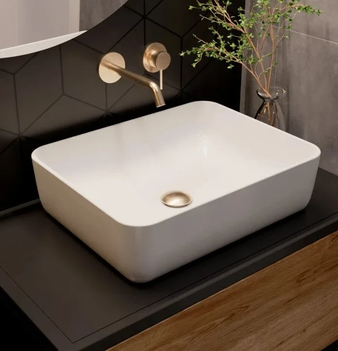 Смеситель для раковины AQUAme Siena AQM6215BG С ВНУТРЕННЕЙ ЧАСТЬЮ, шлифованное золото Sancos — официальный сайт