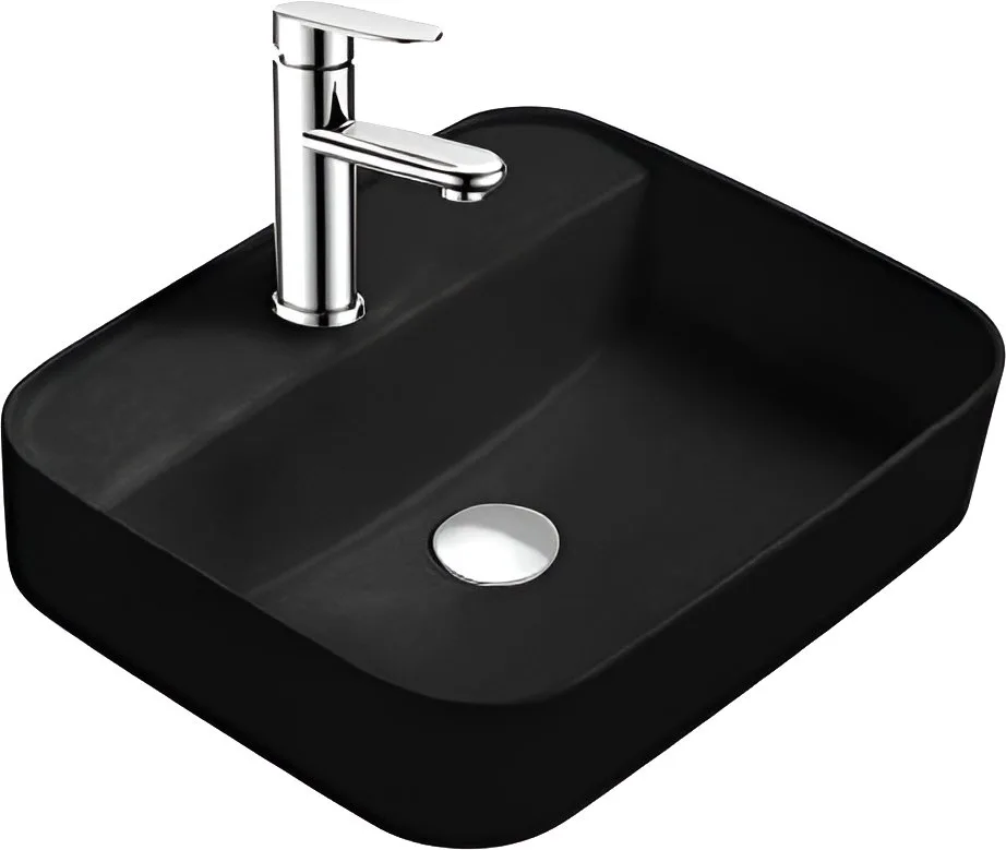 Накладная раковина AQUATEK Вега AQ5506-MB матовая черная Sancos — официальный сайт