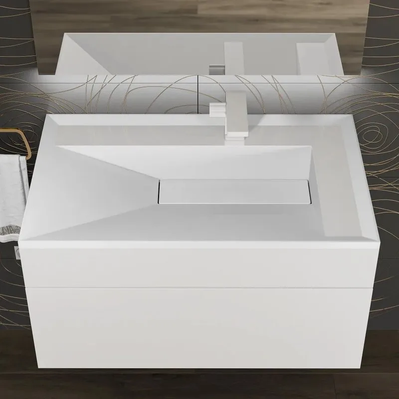 Мебельная раковина Uperwood Lotus Premium 80 глянцевая белая Sancos — официальный сайт